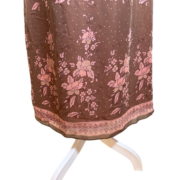 Anna Sui Halter Dress Size 8 100% Silk‎ Maxi Lined Floral Print Neutral Bergdorf - Picture 5 of 13